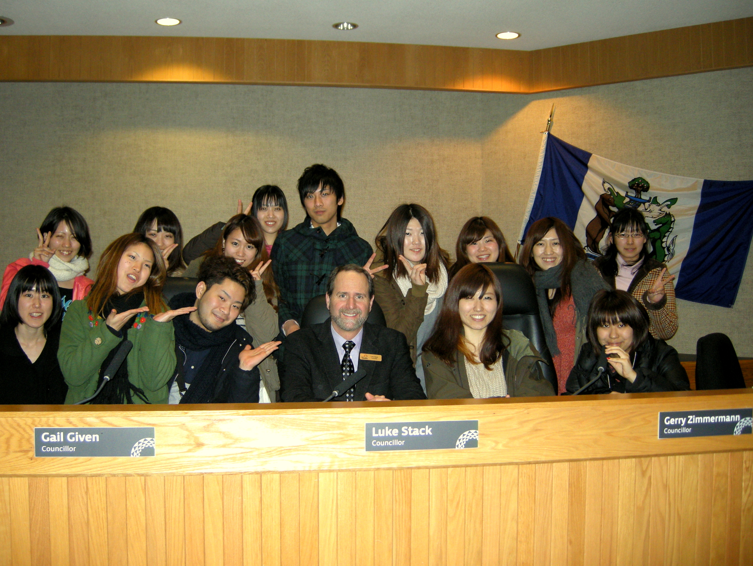 Fukui University - Okanagan College with Coun. Stack